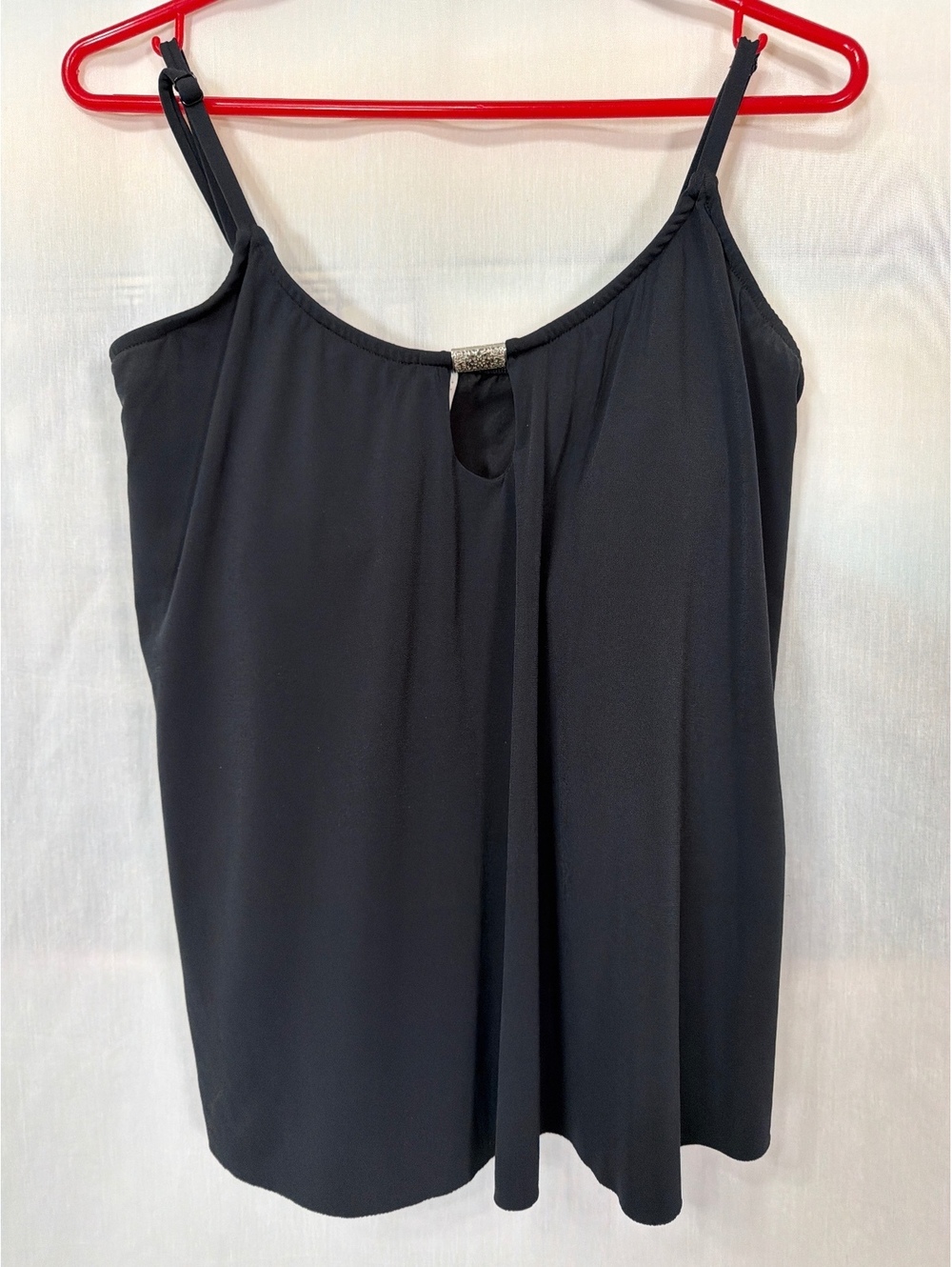 Venus Tankini Swim Top Black Women's Size 16
